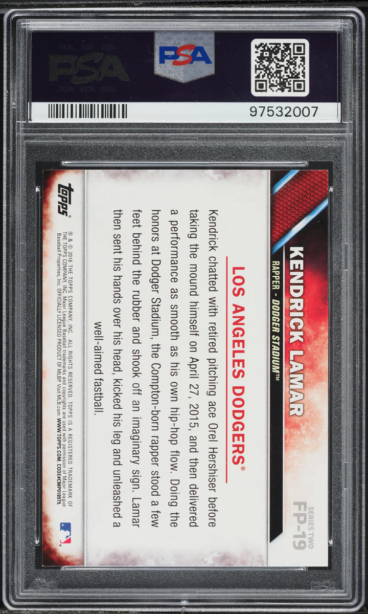 2016 Topps First Pitch Series 2 Kendrick Lamar #FP-19 PSA 9 MINT