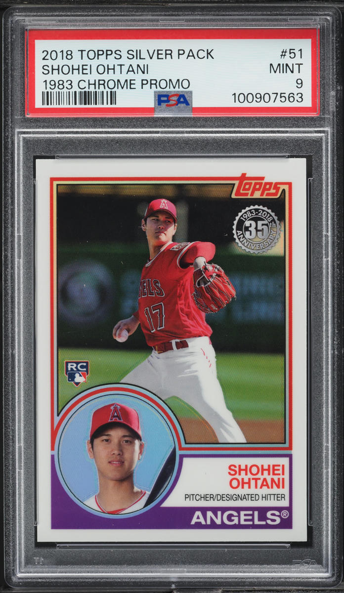2018 Topps Silver Pack '83 Chrome Promo Shohei Ohtani ROOKIE #51 PSA 9 MINT
