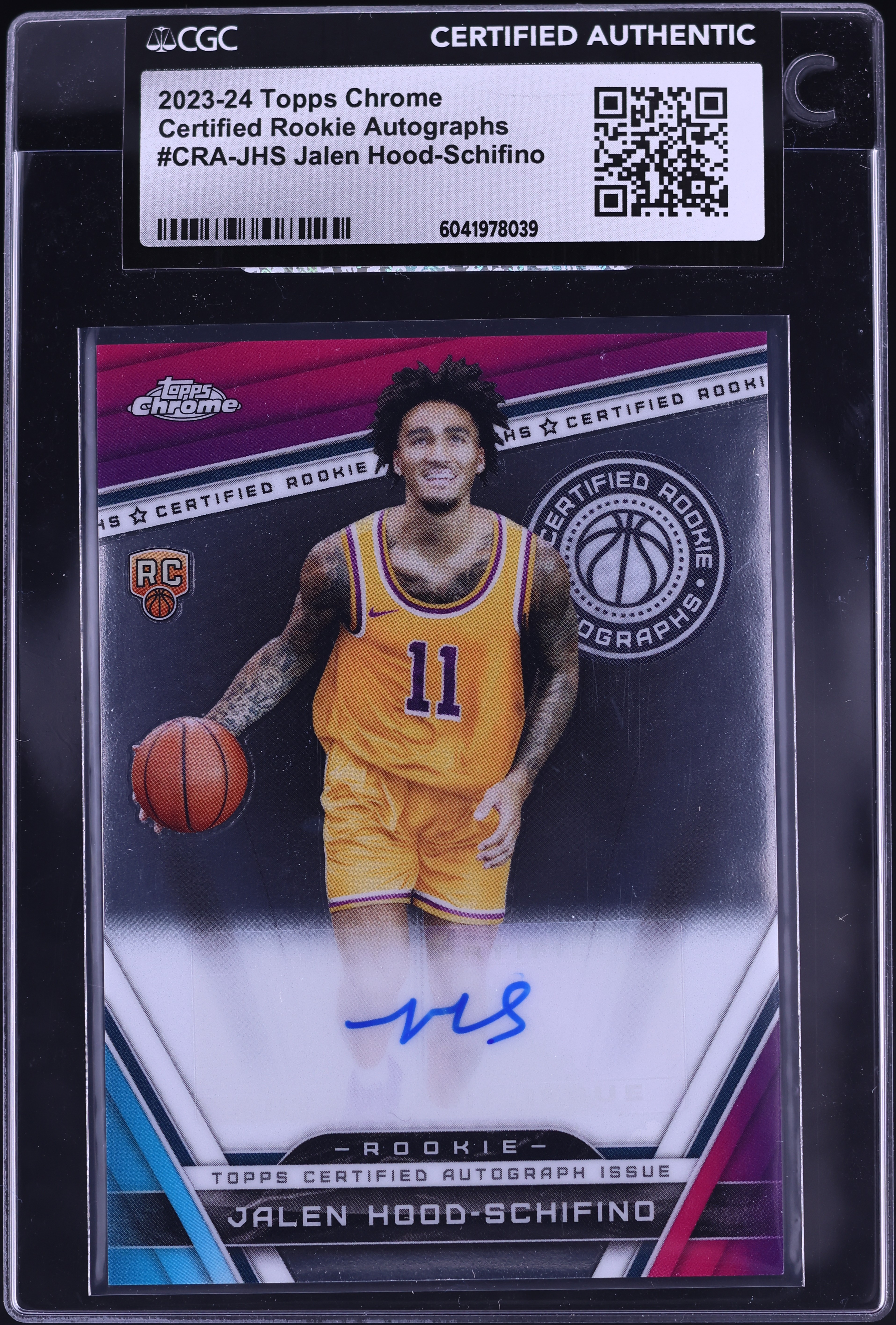 2023 Topps Chrome Certified Jalen Hood-Schifino ROOKIE AUTO #CRA