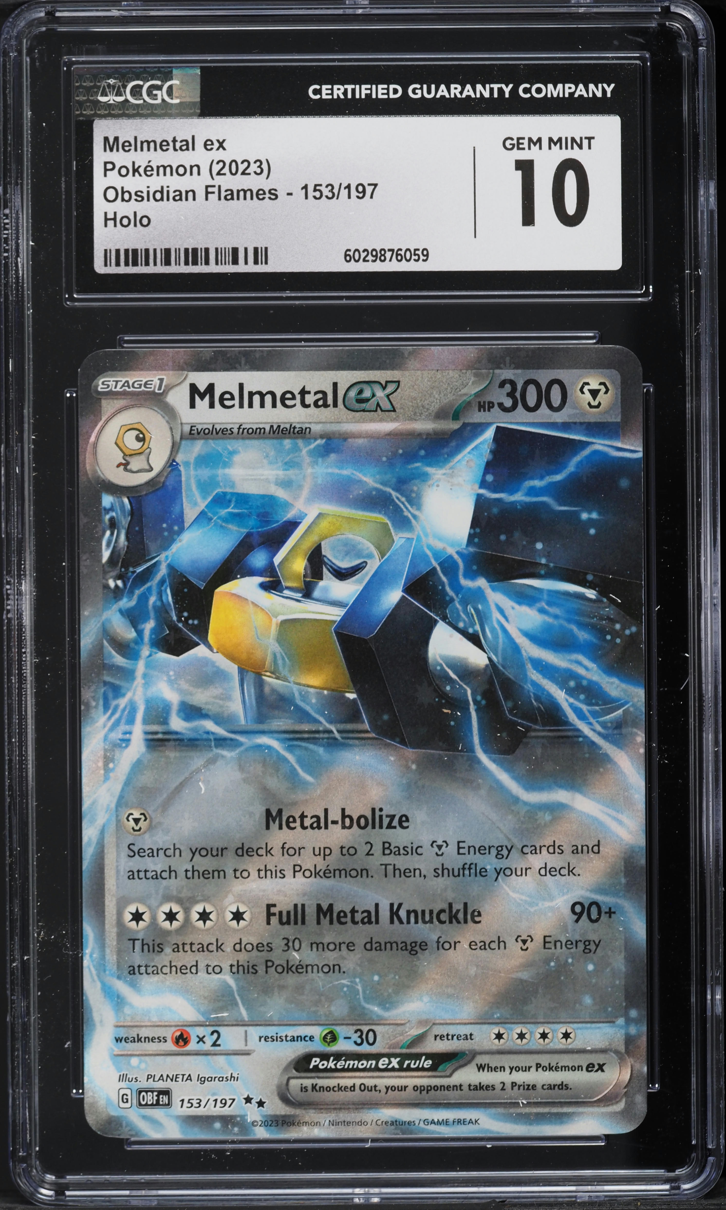 2023 Pokemon SV Obsidian Flames Holo Melmetal ex #153 CGC 10 GEM