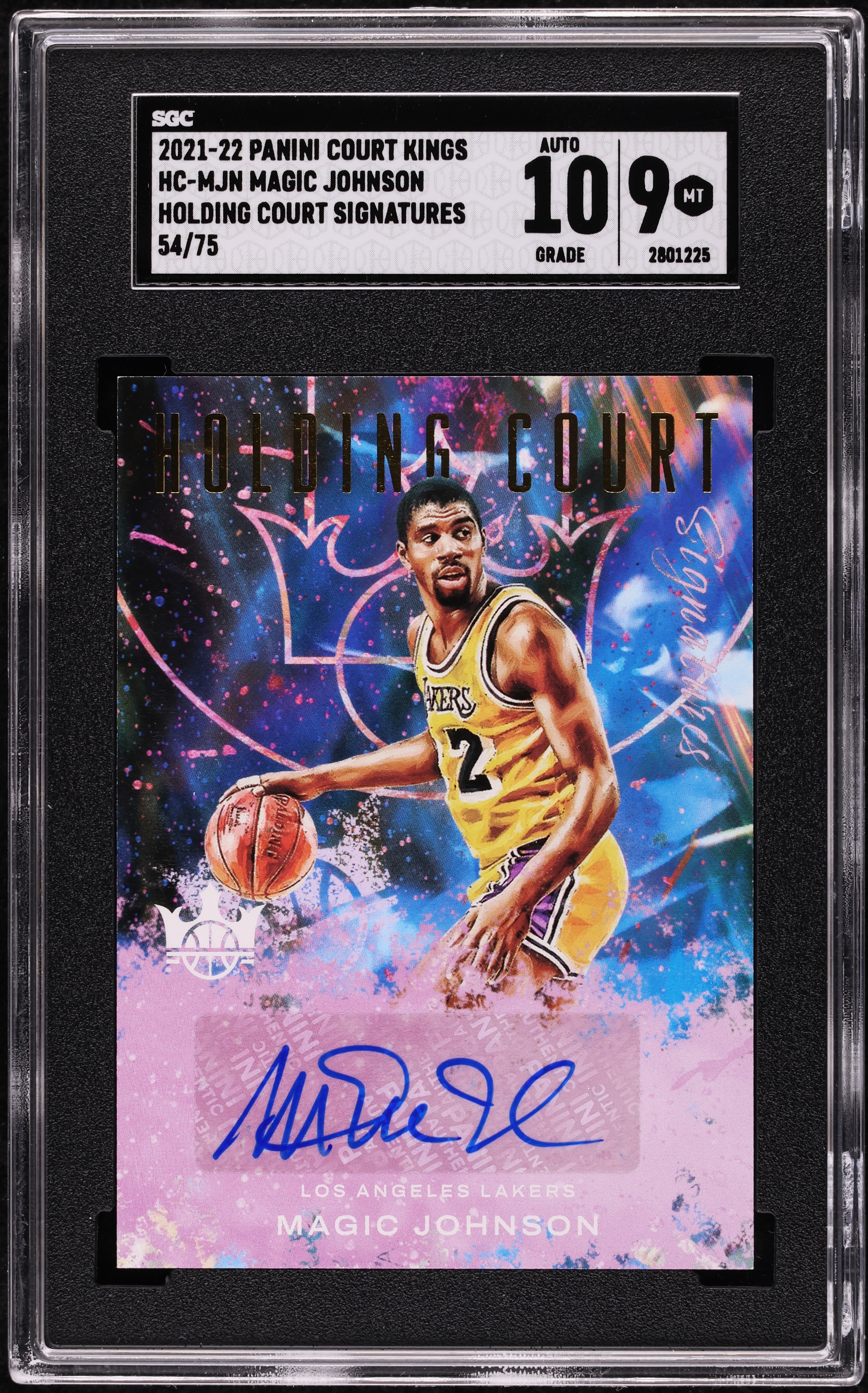 2021 Panini Court Kings Holding Court Magic Johnson AUTO /75 #HC
