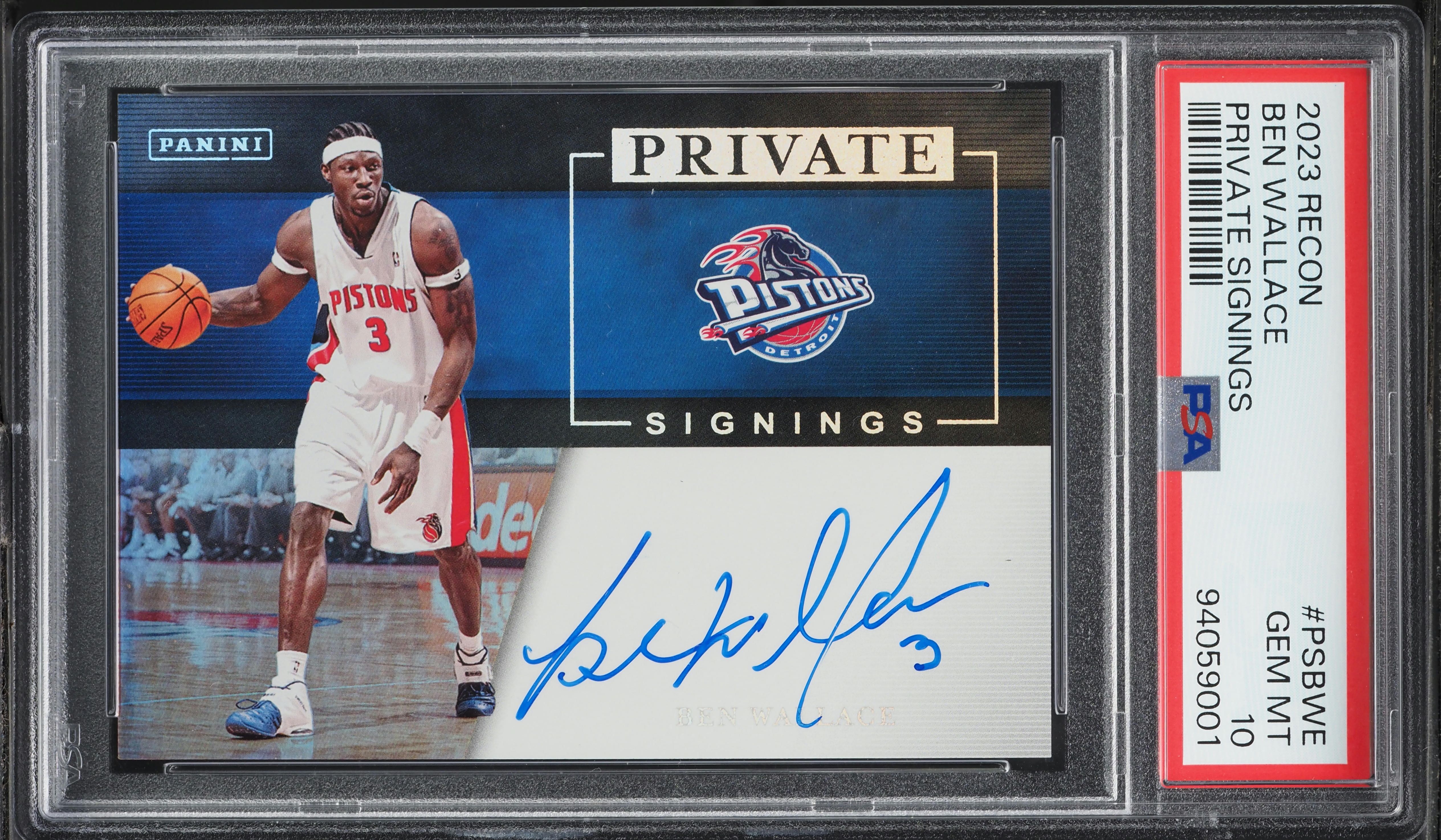 2023 Panini Recon Private Signings Ben Wallace AUTO #PSBWE PSA 10