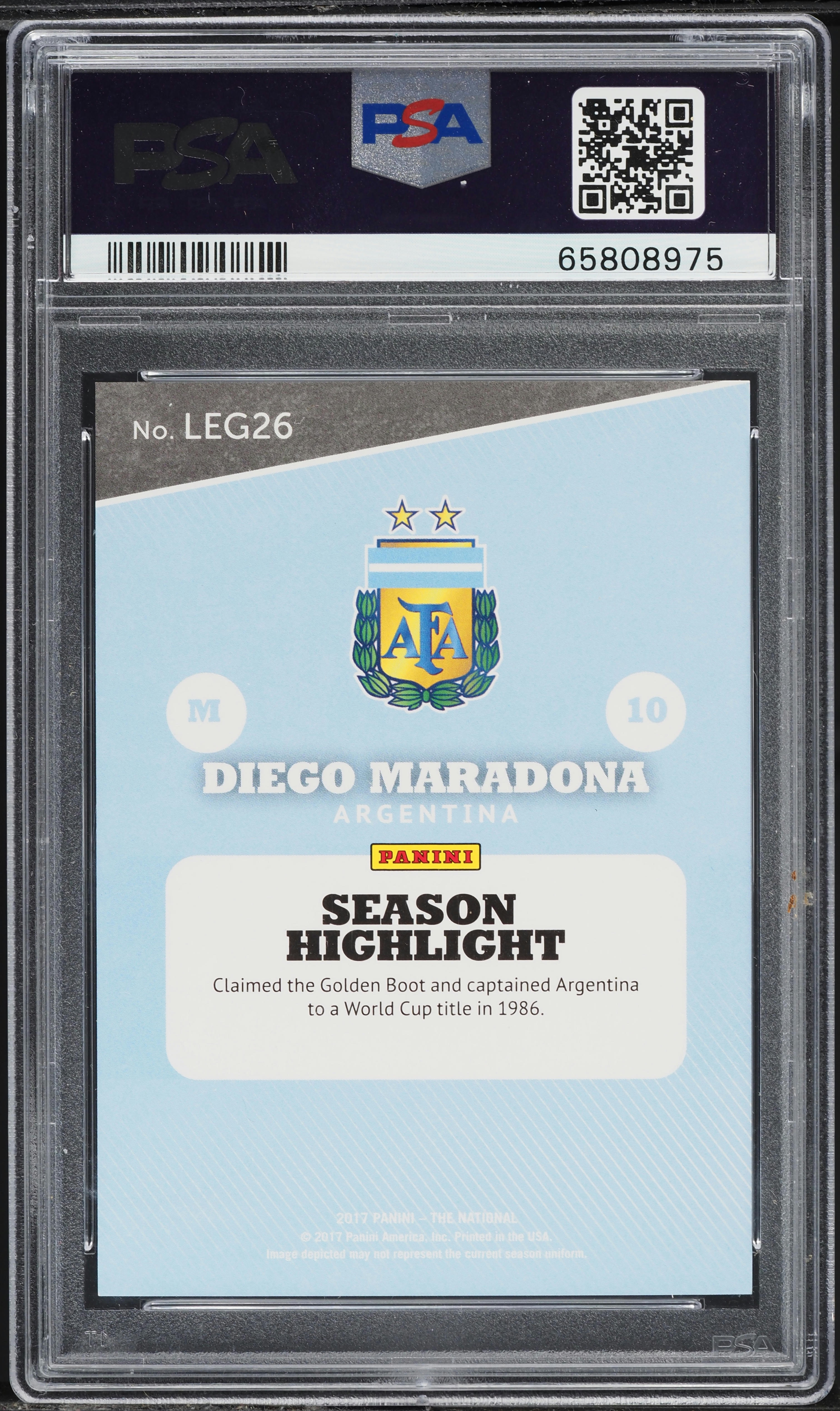 2017 Panini National Convention Legends Diego Maradona /299 #LEG26