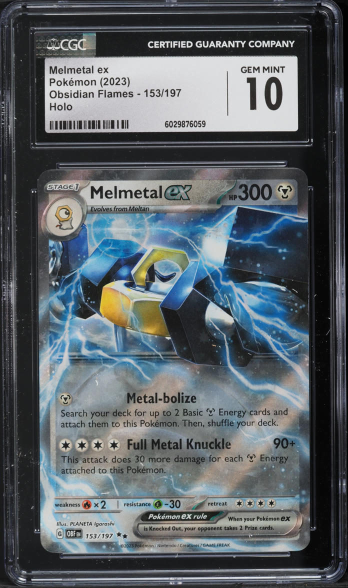 melmetal ex pokemon card 2023 SV Obsidian Flames Holo #153 CGC 10 GEM MINT on Fanatics Collect while new ACE SPEC cards and more new Pokémon ex bring surprises of their own Pokémon TCG: Melmetal ex Battle