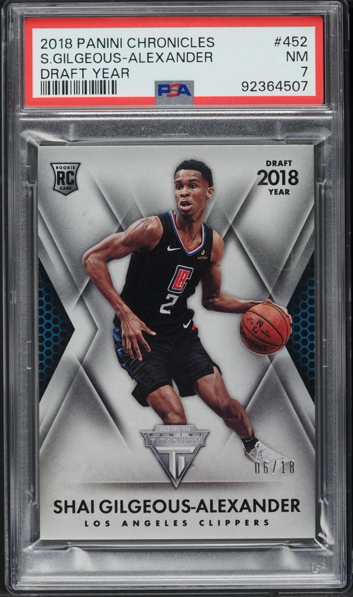2018 Panini Chronicles Draft Year Shai Gilgeous-Alexander ROOKIE /18 #452 PSA 7 NRMT