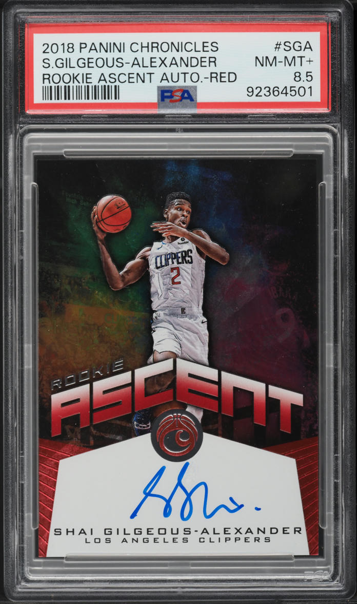 2018 Panini Chronicles Ascent Shai Gilgeous-Alexander ROOKIE AUTO PSA 8.5 NM-MT+