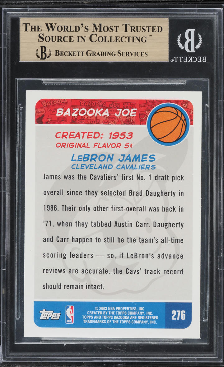 2003 Bazooka Basketball LeBron James ROOKIE #276 BGS 9.5 GEM MINT
