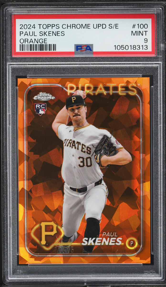 2024 Topps Chrome Sapphire Update Series Orange Paul Skenes RC /25 #100 PSA 9