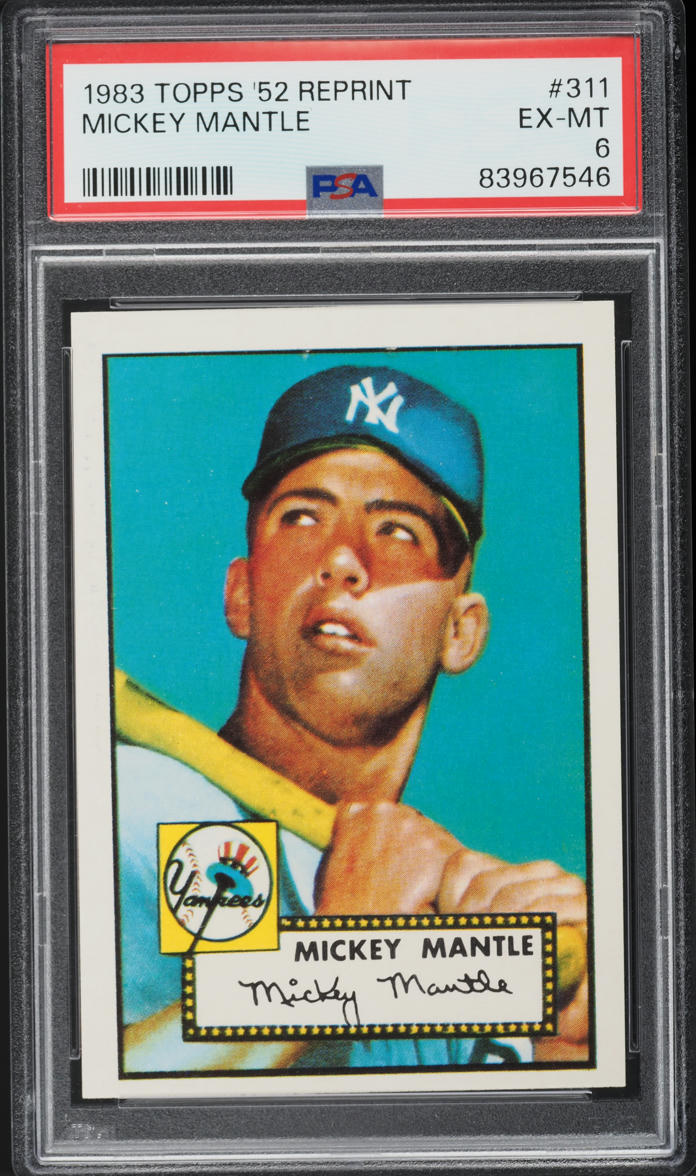 1983 Topps '52 Reprint Mickey Mantle #311 PSA 6 EXMT