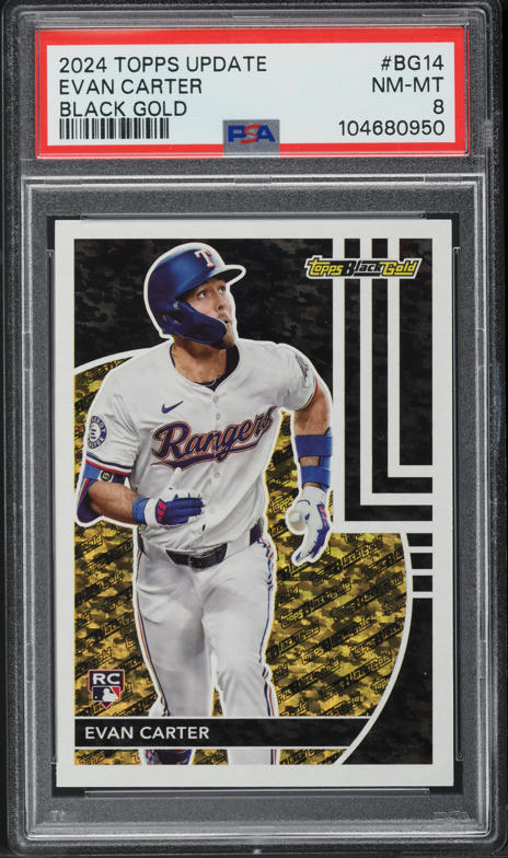 2024 Topps Update Black Gold Evan Carter ROOKIE #BG14 PSA 8 NM-MT