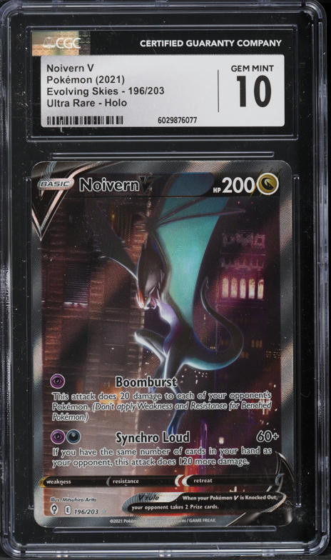 2021 Pokemon SWSH Evolving Skies Full Art Noivern V #196 CGC 10 GEM MINT
