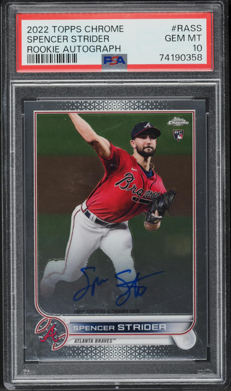2022 Topps Chrome Spencer Strider ROOKIE AUTO #RA-SS PSA 10 GEM 