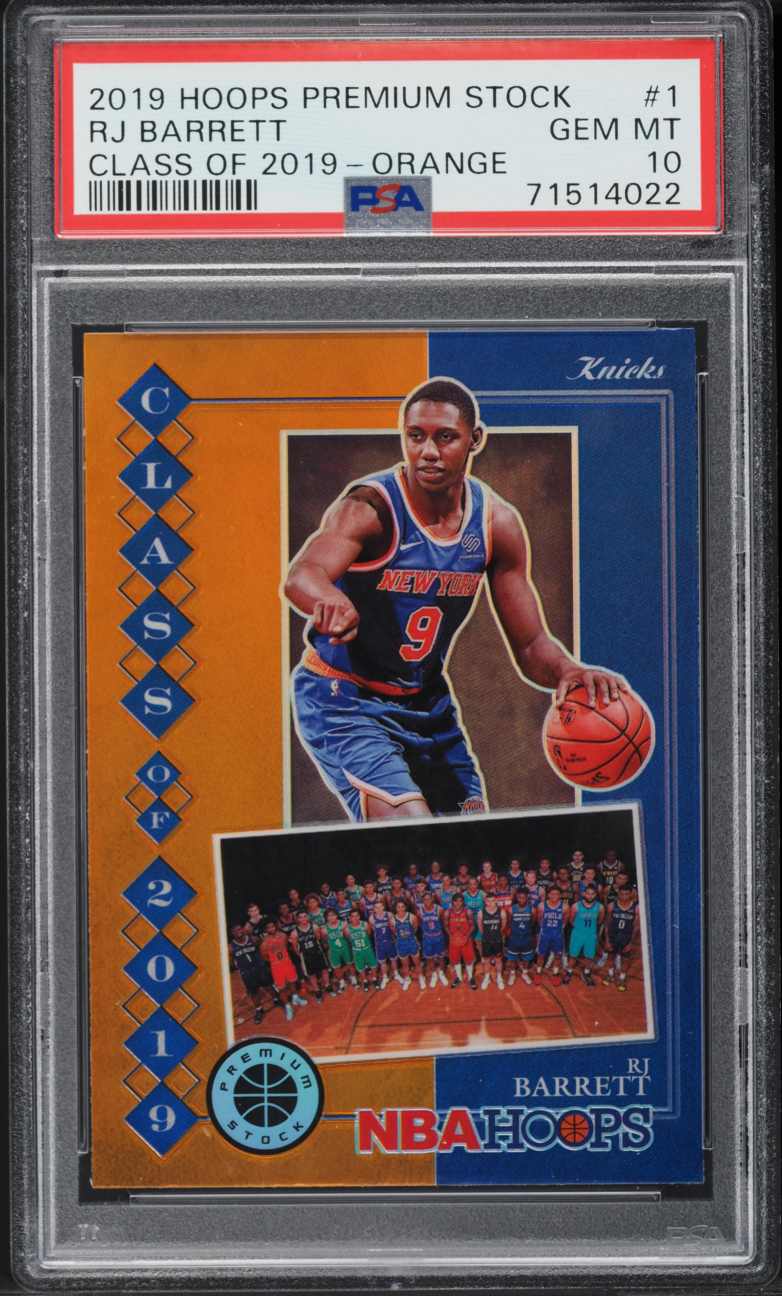 2019 Hoops Premium Stock Class Of '19 Orange RJ Barrett ROOKIE #1