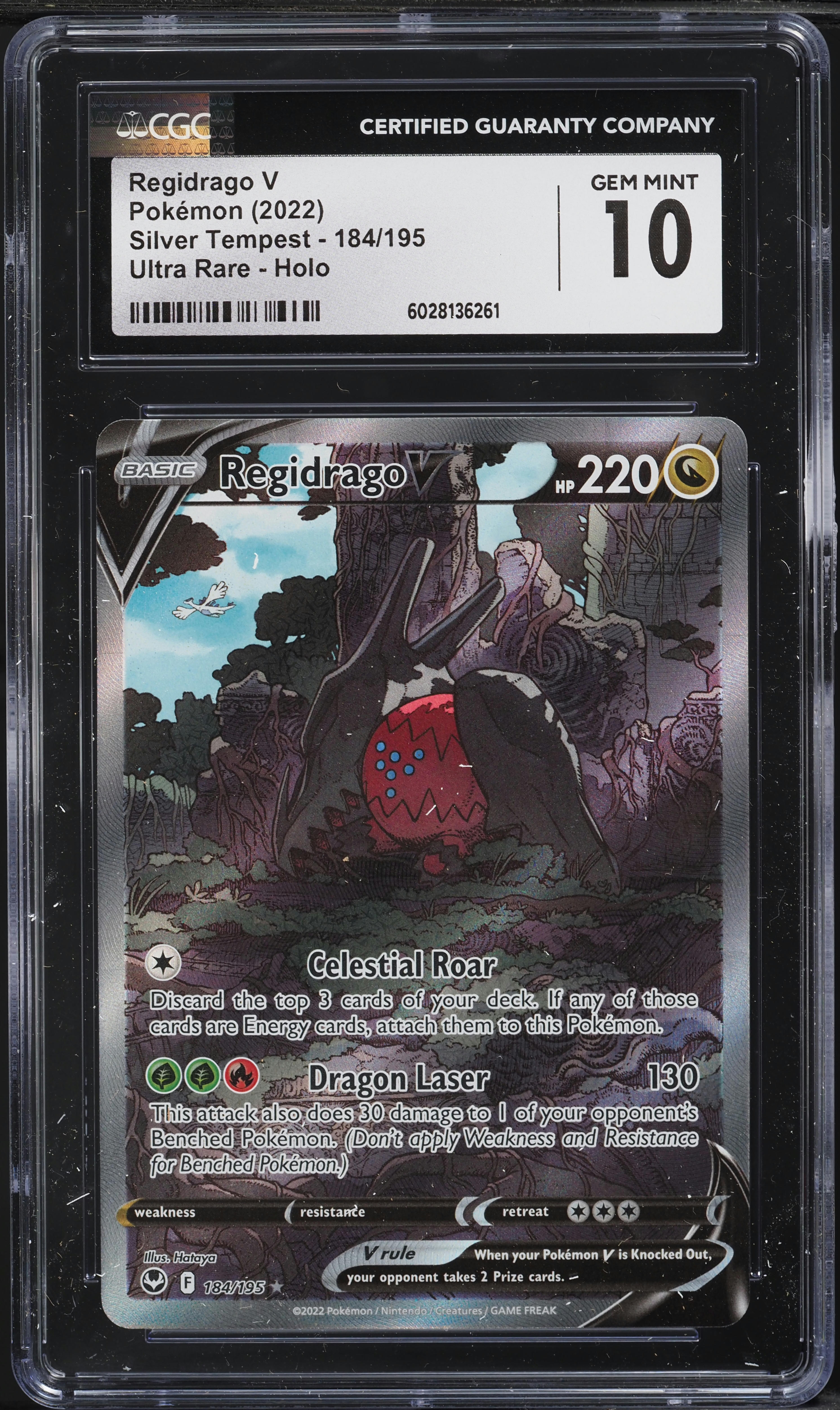 Regidrago V 2022 Pokemon Silver Tempest Ultra Rare #184 PSA Authenticated 10 Card Regidrago V 2022 Pokemon Silver Tempest Ultra Rare #184 PSA Authenticated 10 Card