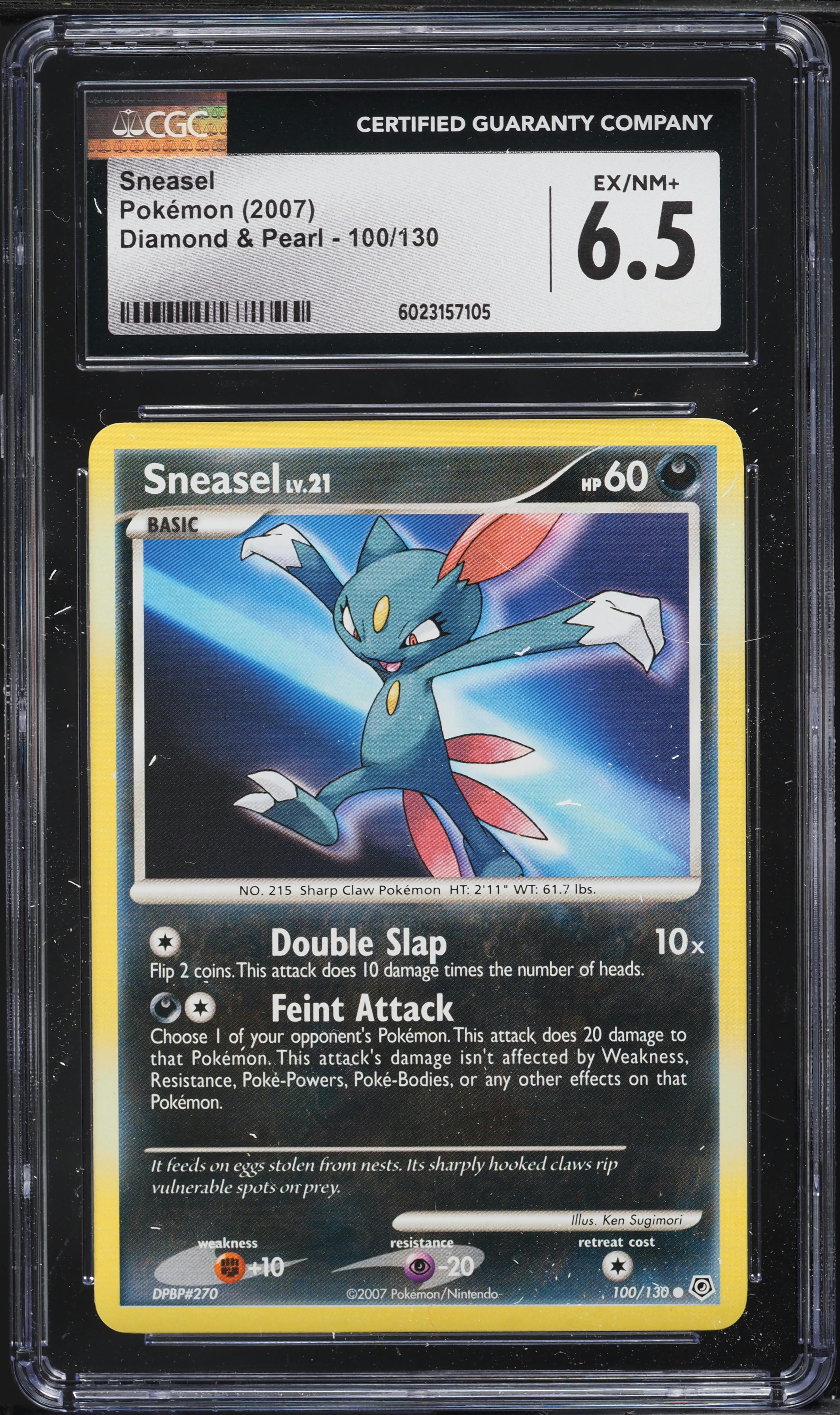 2007 Pokemon Diamond & Pearl Sneasel #100 CGC 6.5 EXMT+ on Fanatics Collect 2007 Pokemon Diamond & Pearl Sneasel #100 CGC 6.5 EXMT+ on Fanatics Collect