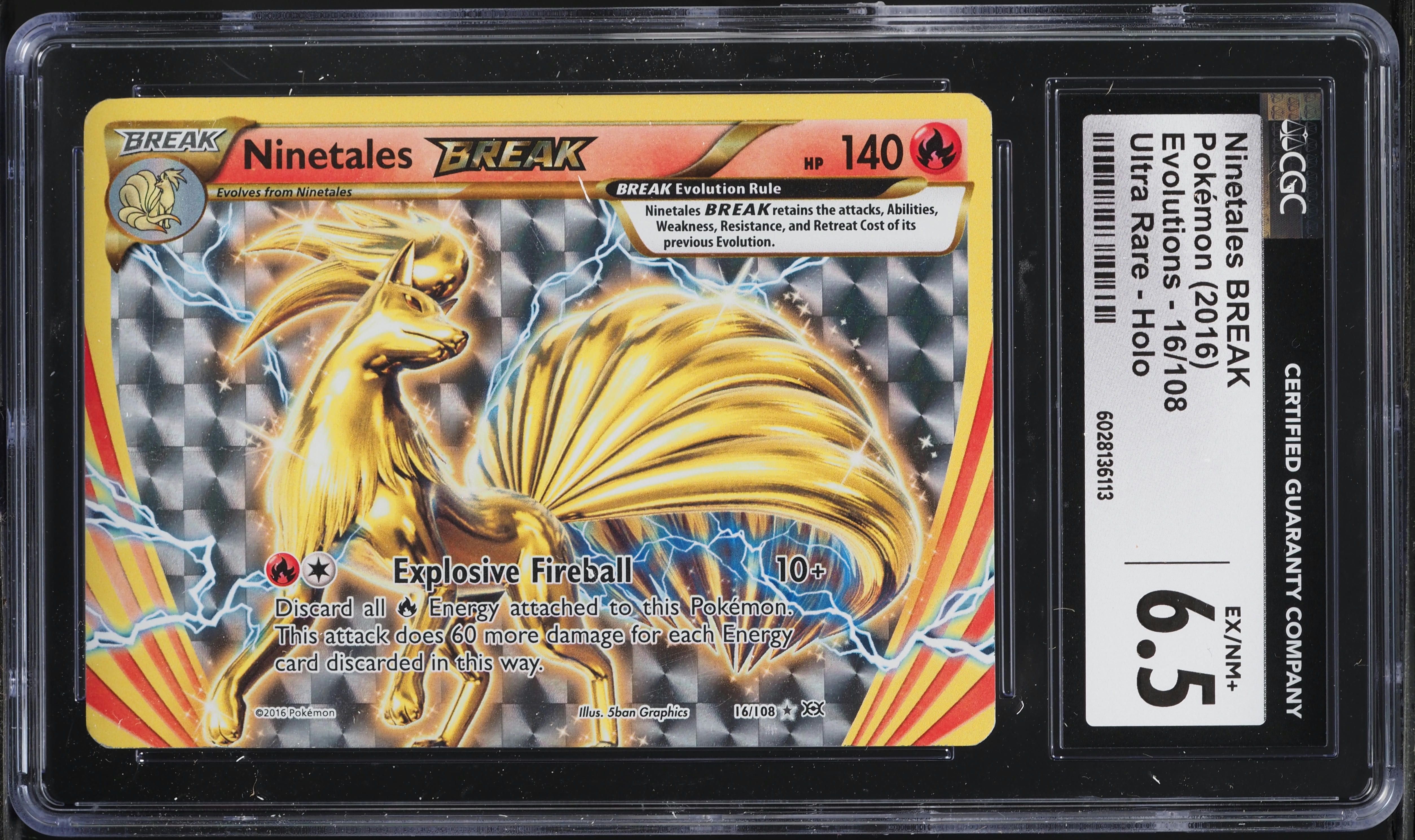 2016 Pokemon XY Evolutions Holo Ninetales BREAK #16 CGC 6.5 EXMT+