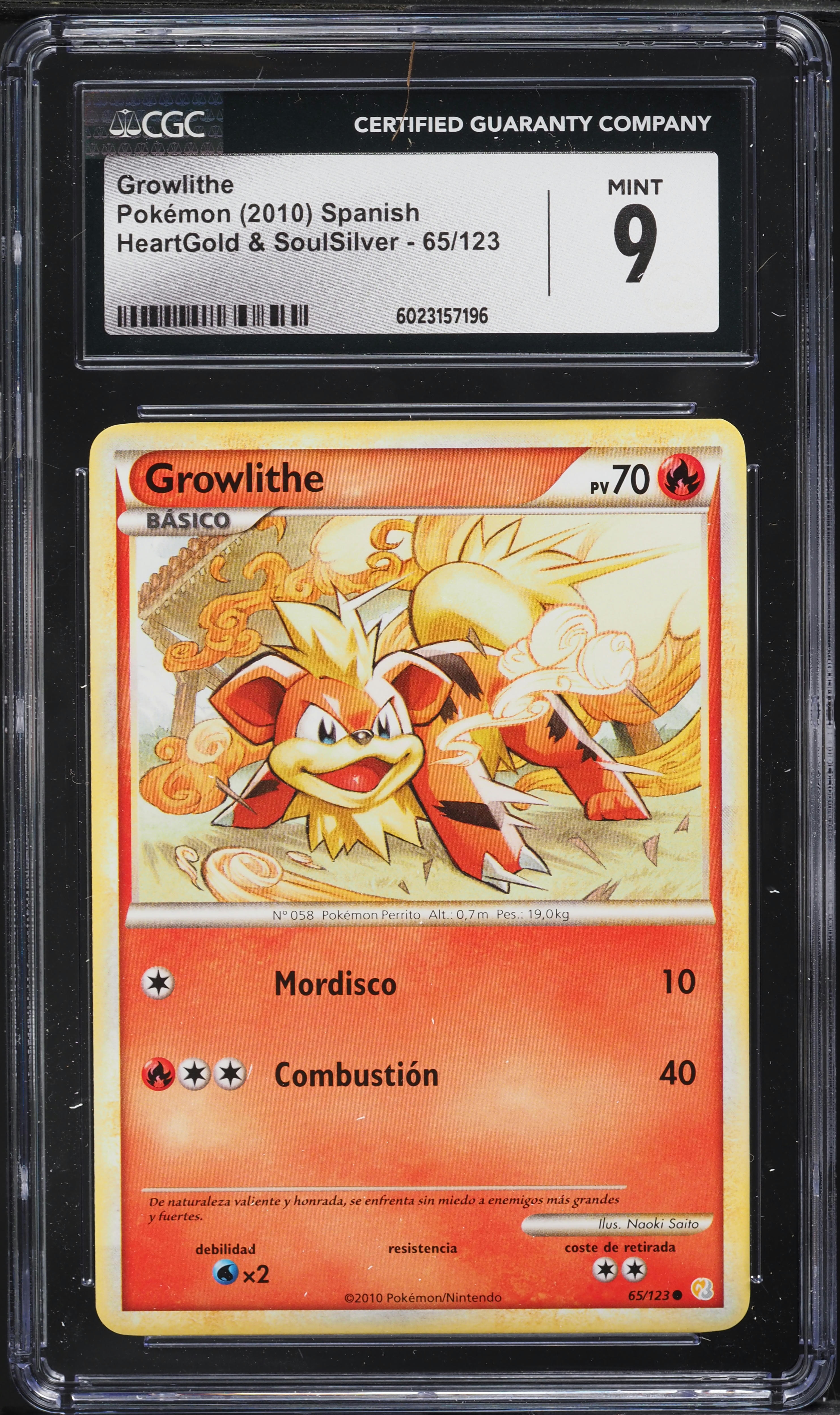 2010 Pokemon HeartGold & SoulSilver Growlithe #65 CGC 9 MINT on Fanatics  Collect