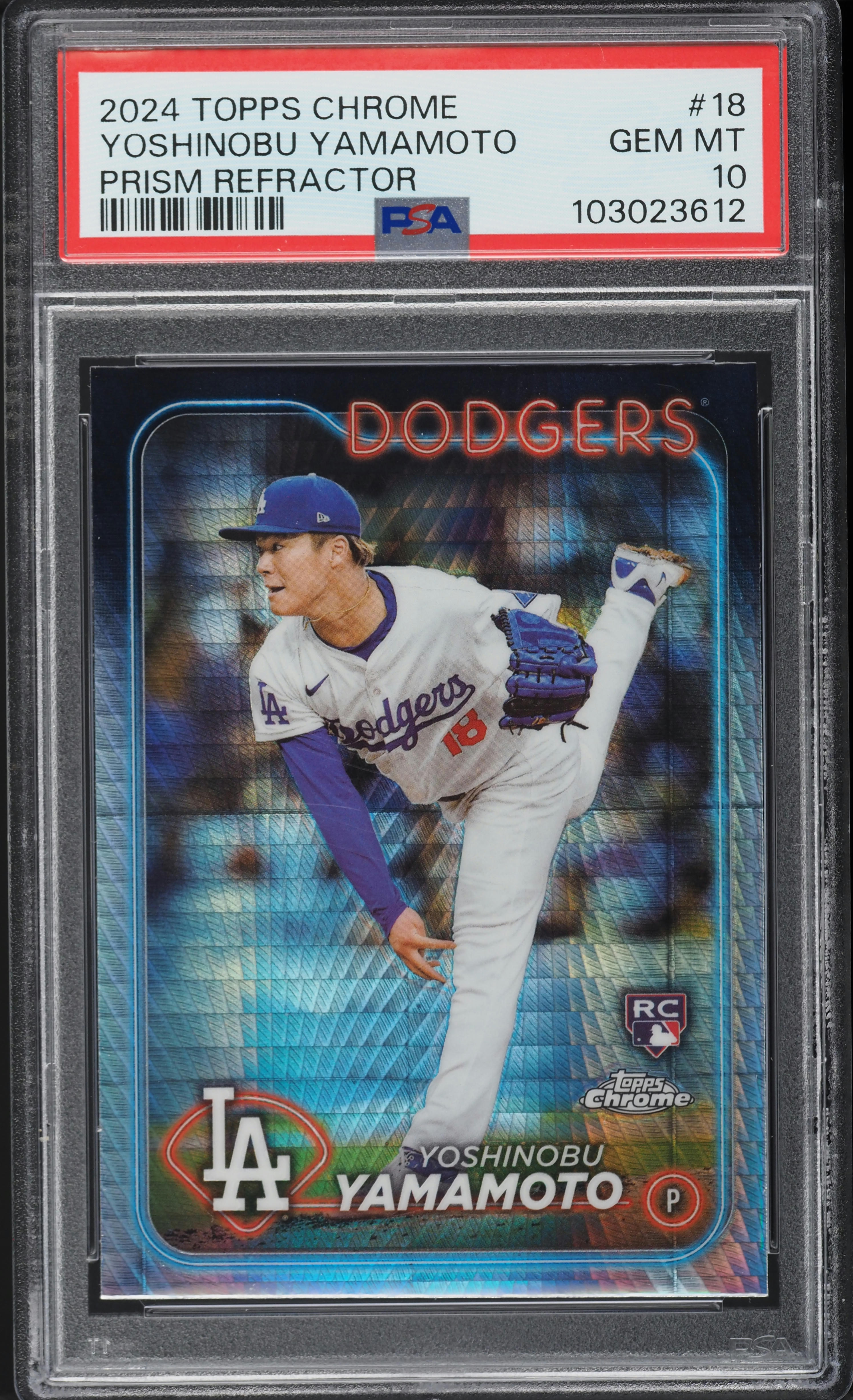 2024 Topps Chrome Prism Refractor Yoshinobu Yamamoto ROOKIE #18
