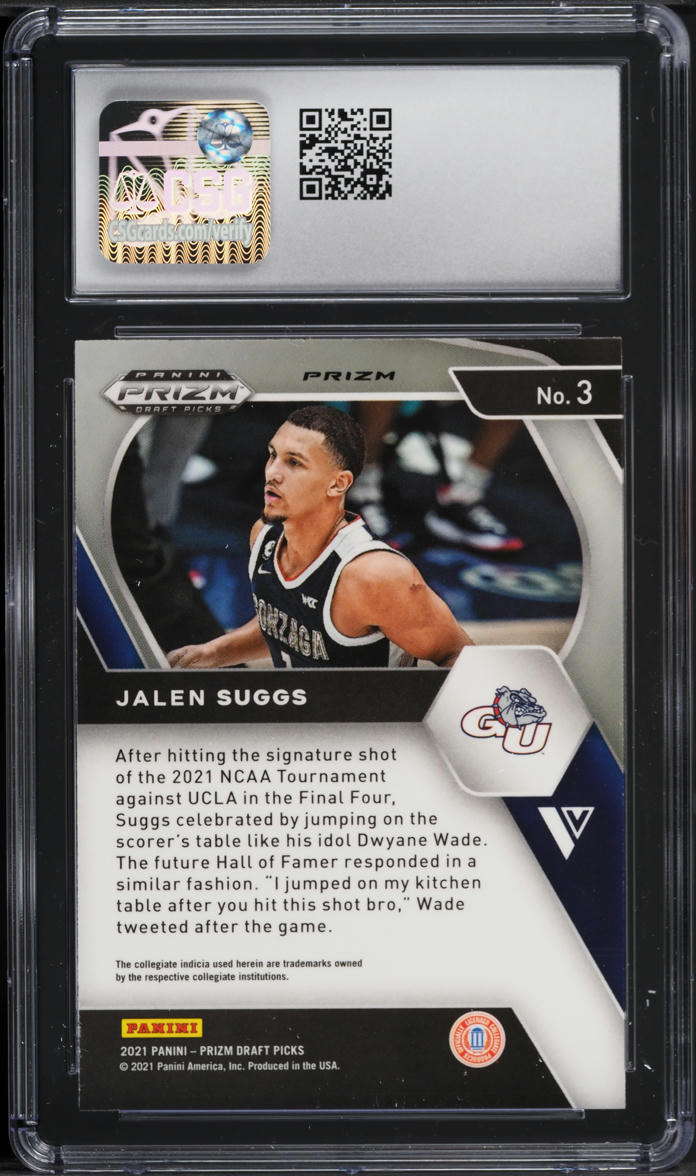 2021 Panini Prizm Draft Picks Green Jalen Suggs ROOKIE #3 CSG 7 NRMT