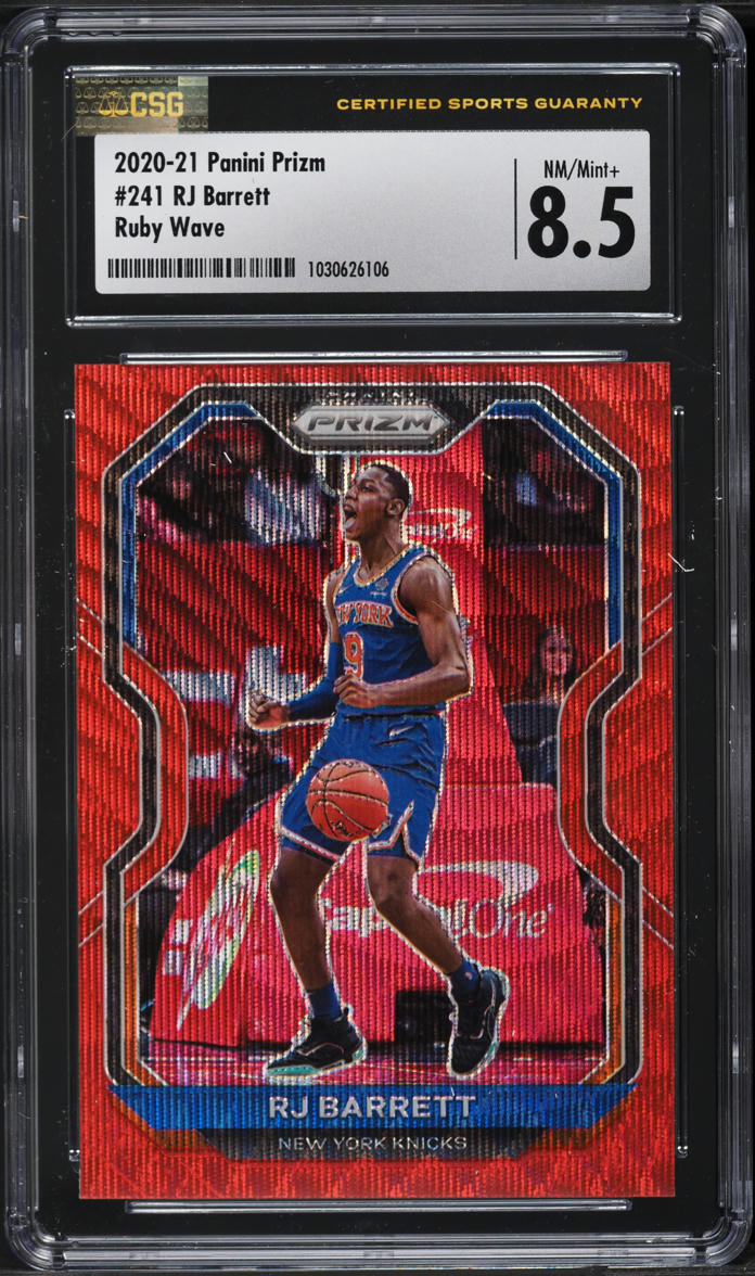 2020 Panini Prizm Ruby Wave RJ Barrett #241 CSG 8.5 NM-MT+
