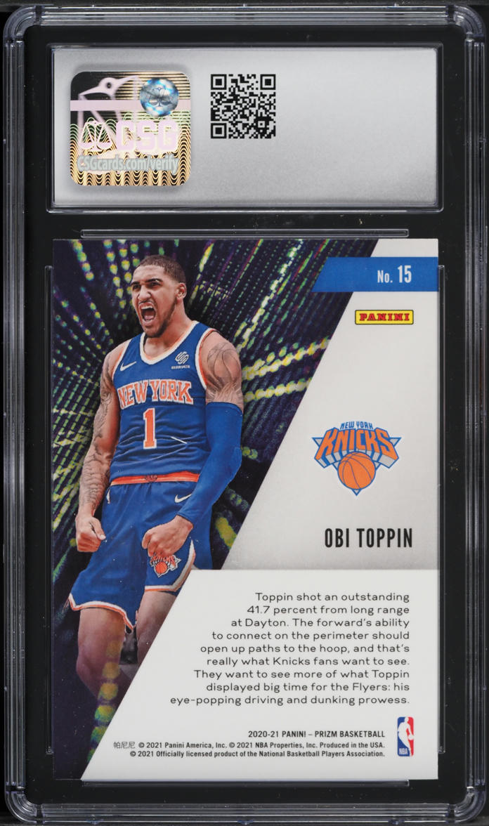 2020 Panini Prizm Instant Impact Obi Toppin ROOKIE #15 CSG 10 GEM MINT