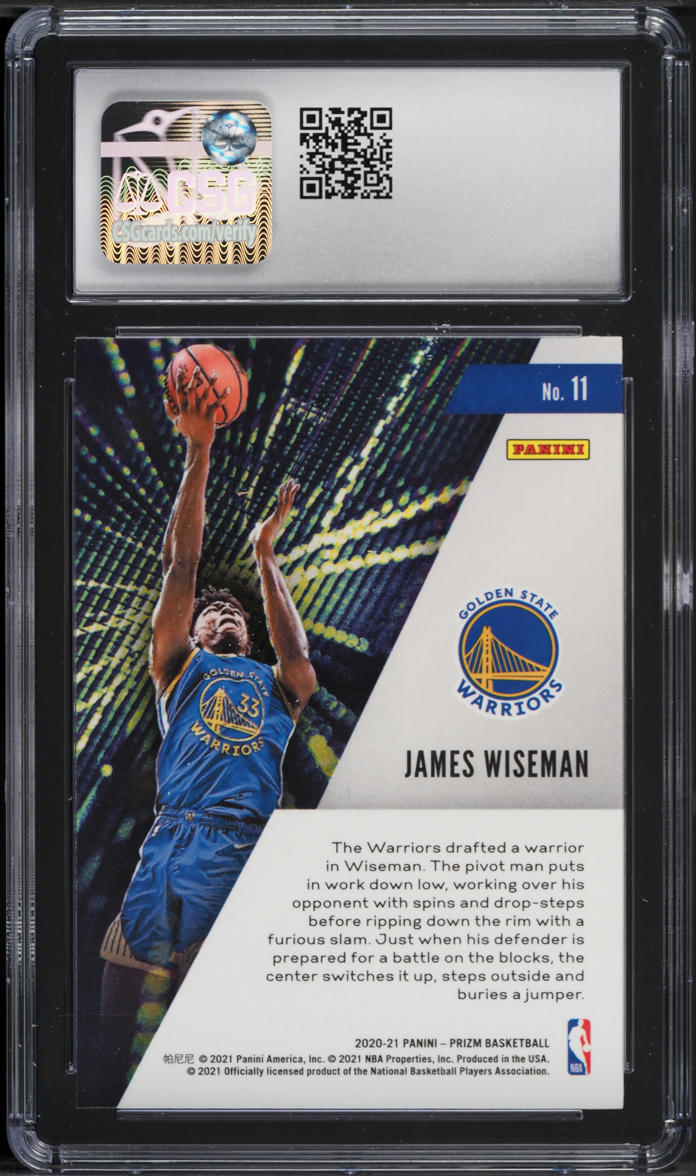 2020 Panini Prizm Instant Impact James Wiseman ROOKIE #11 CSG 9.5 MINT+