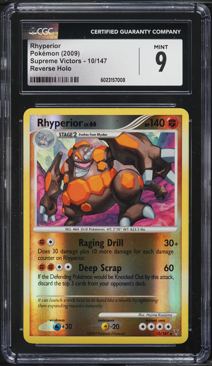 2009 Pokemon Platinum Supreme Victors Reverse Holo Rhyperior #10 CGC 9 MINT