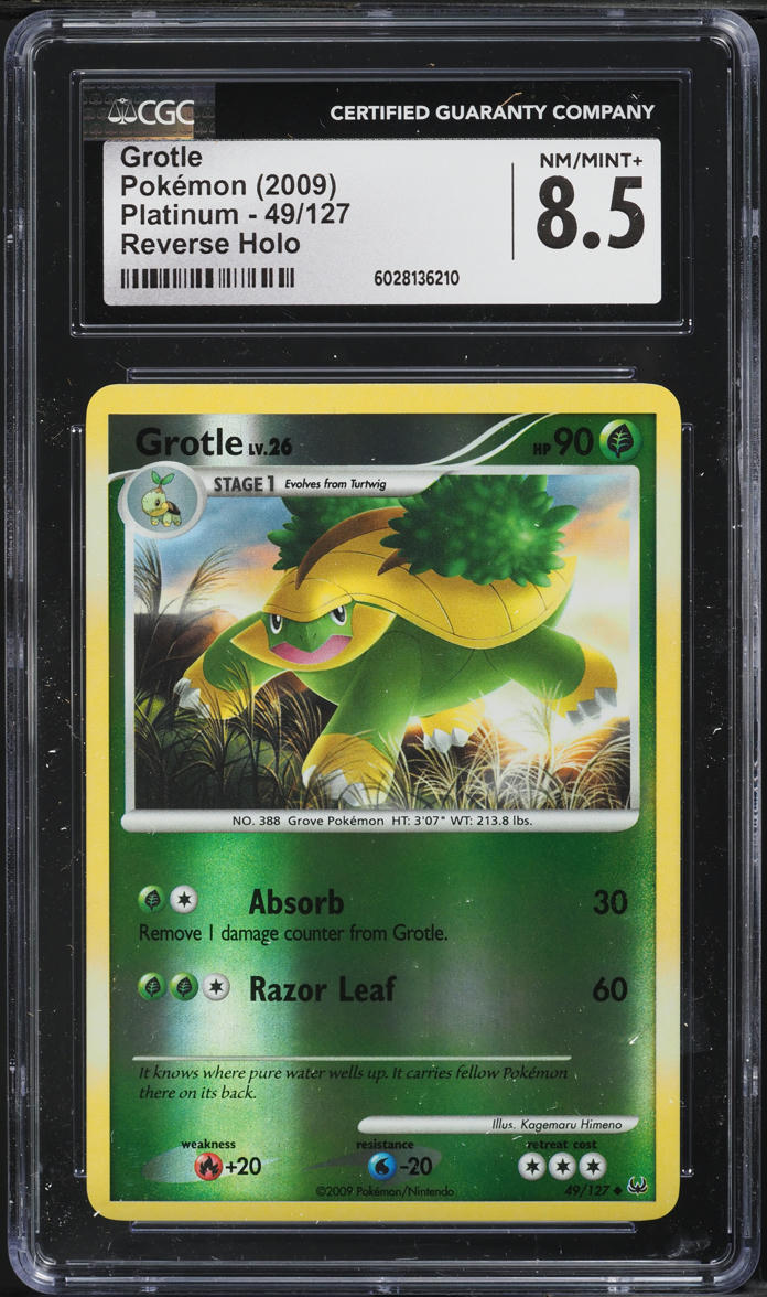 2009 Pokemon Platinum Reverse Holo Grotle #49 CGC 8.5 NM-MT+