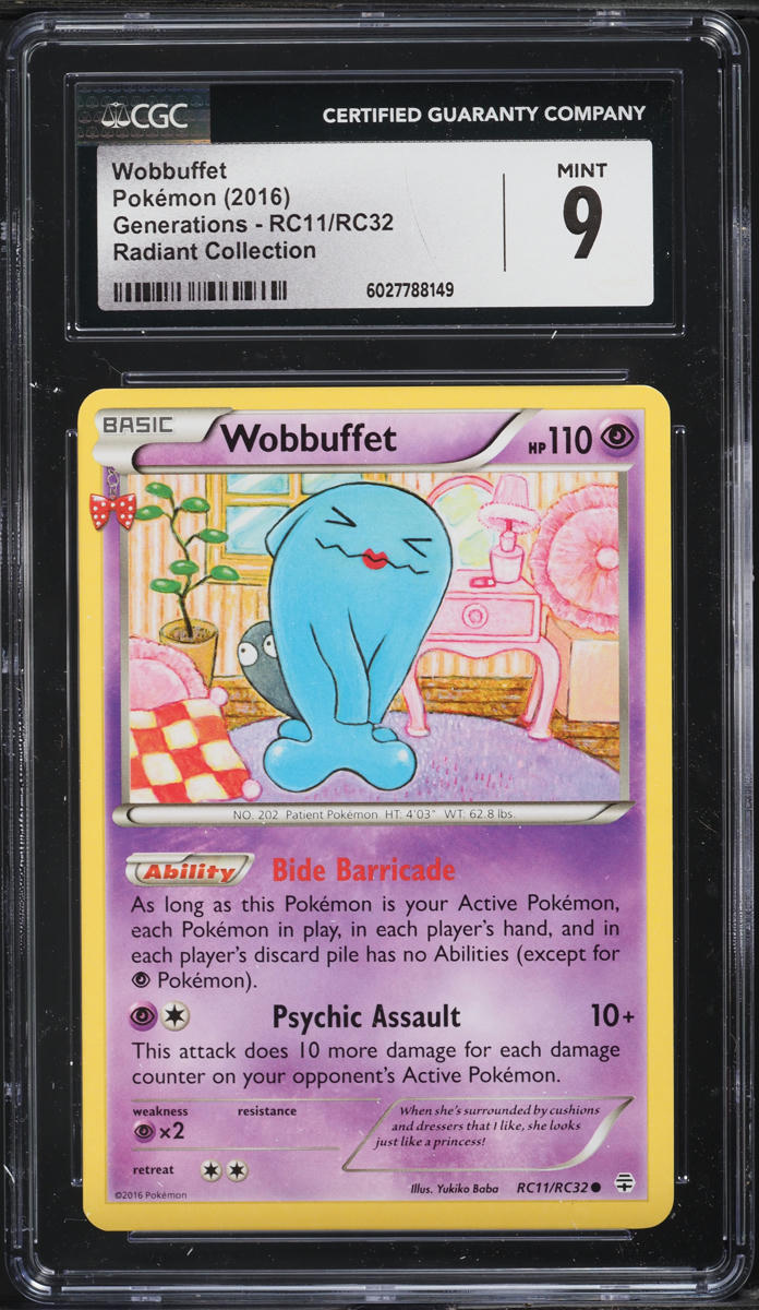 2016 Pokemon XY Generations Radiant Collection Wobbuffet #RC11 CGC 9 MINT