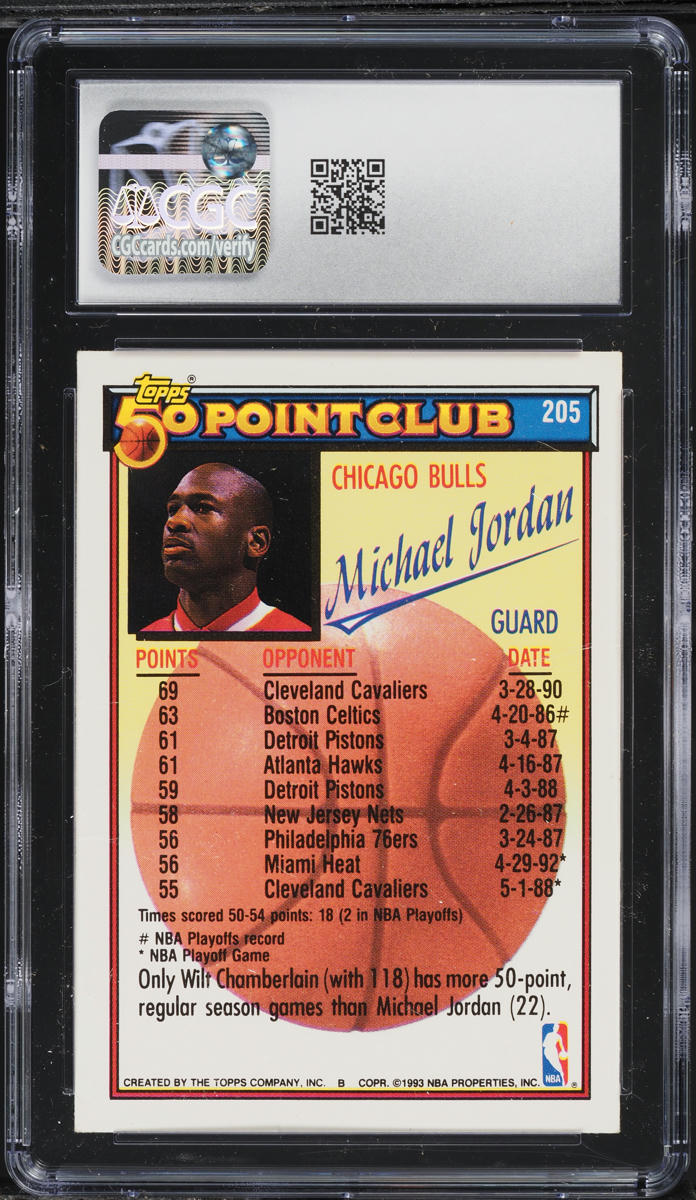 1992 Topps Basketball Michael Jordan #205 CGC 2.5 GD+