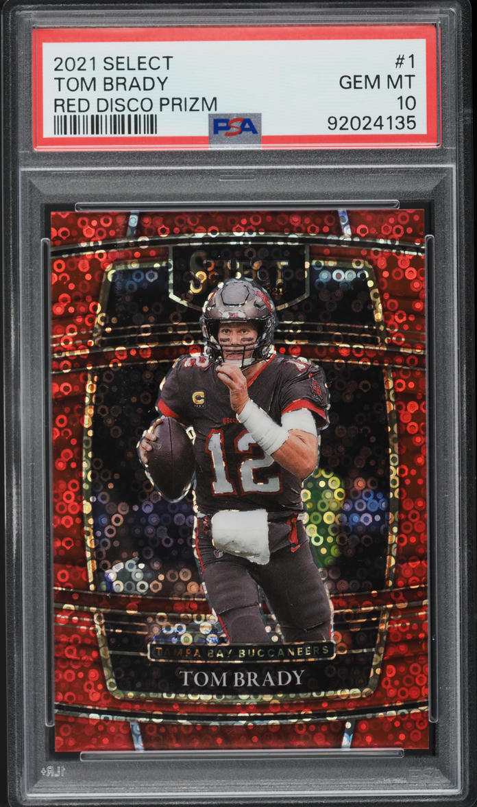 2021 Panini Select Concourse Red Disco Prizm Tom Brady /49 #1 PSA 10 GEM MINT