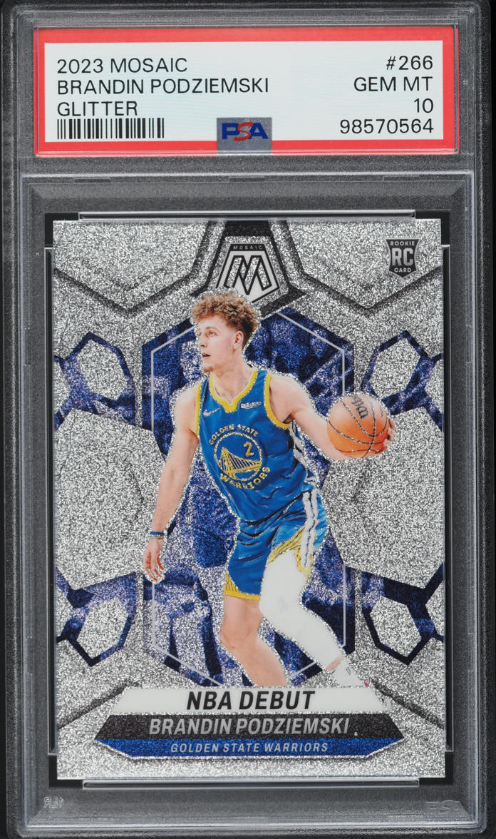 2023 Panini Mosaic Glitter Brandin Podziemski ROOKIE #266 PSA 10