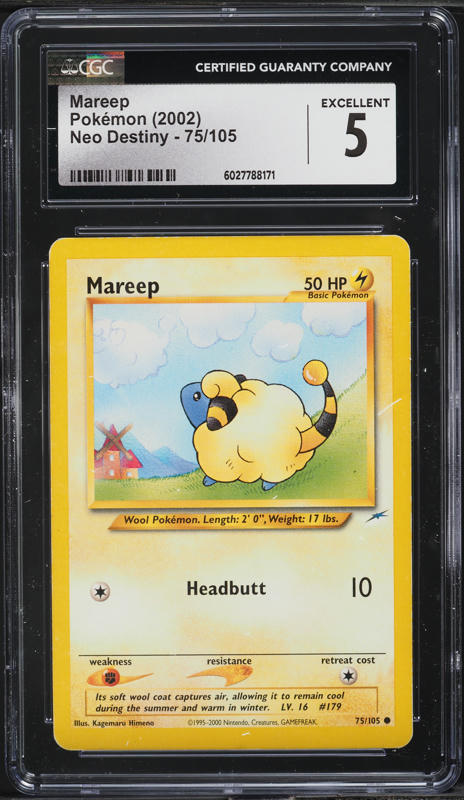 2002 Pokemon Neo Destiny Mareep #75 CGC 5 EX