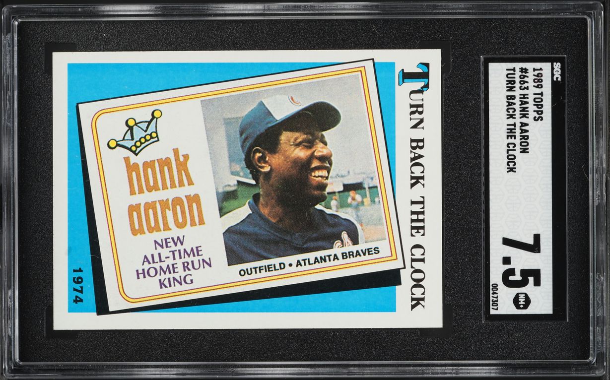 1989 Topps Turn Back the Clock Hank Aaron #663 SGC 7.5 NRMT+