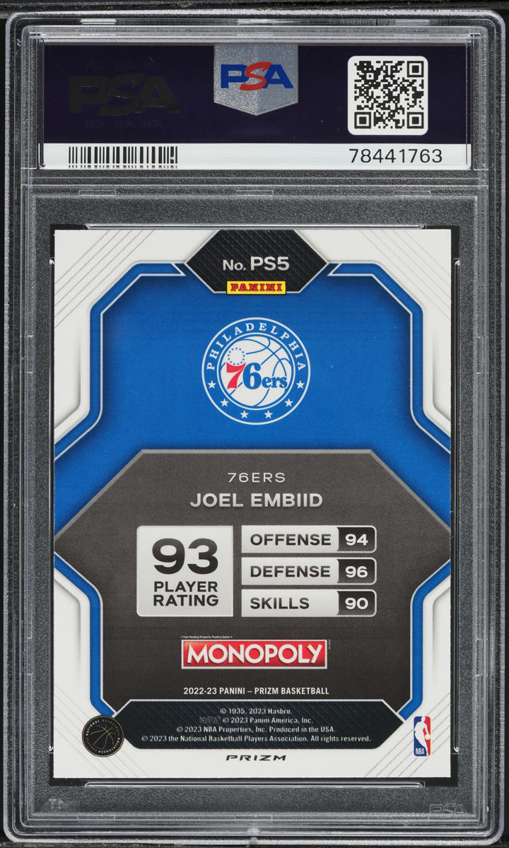 2022 Panini Prizm Monopoly All-Stars Silver Joel Embiid #PS5 PSA 9 MINT on  Fanatics Collect