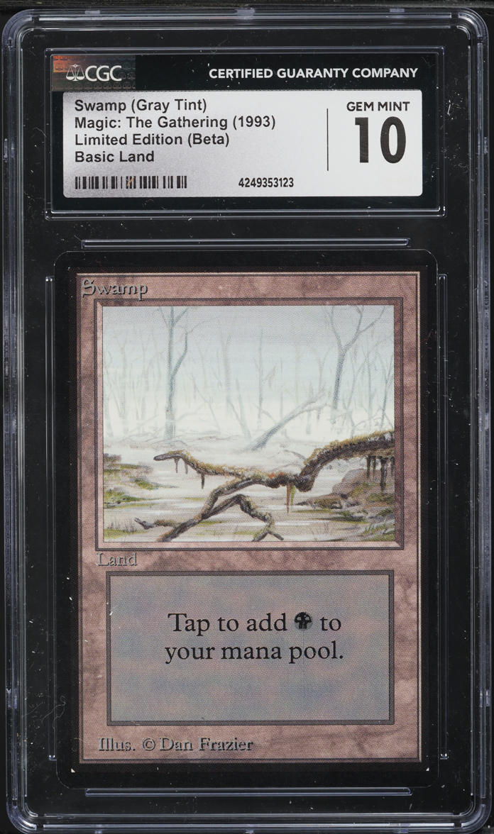 1993 Magic The Gathering MTG Beta Swamp (Gray Tint) CGC 10 GEM MINT