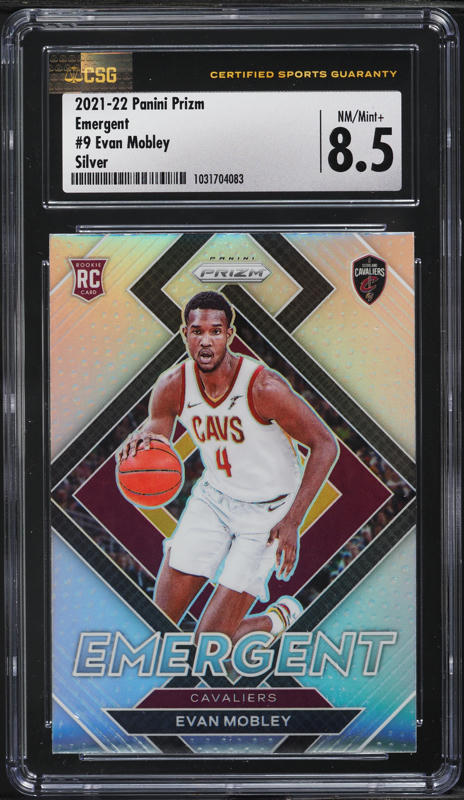 2021 Panini Prizm Emergent Silver Evan Mobley ROOKIE #9 CSG 8.5 NM