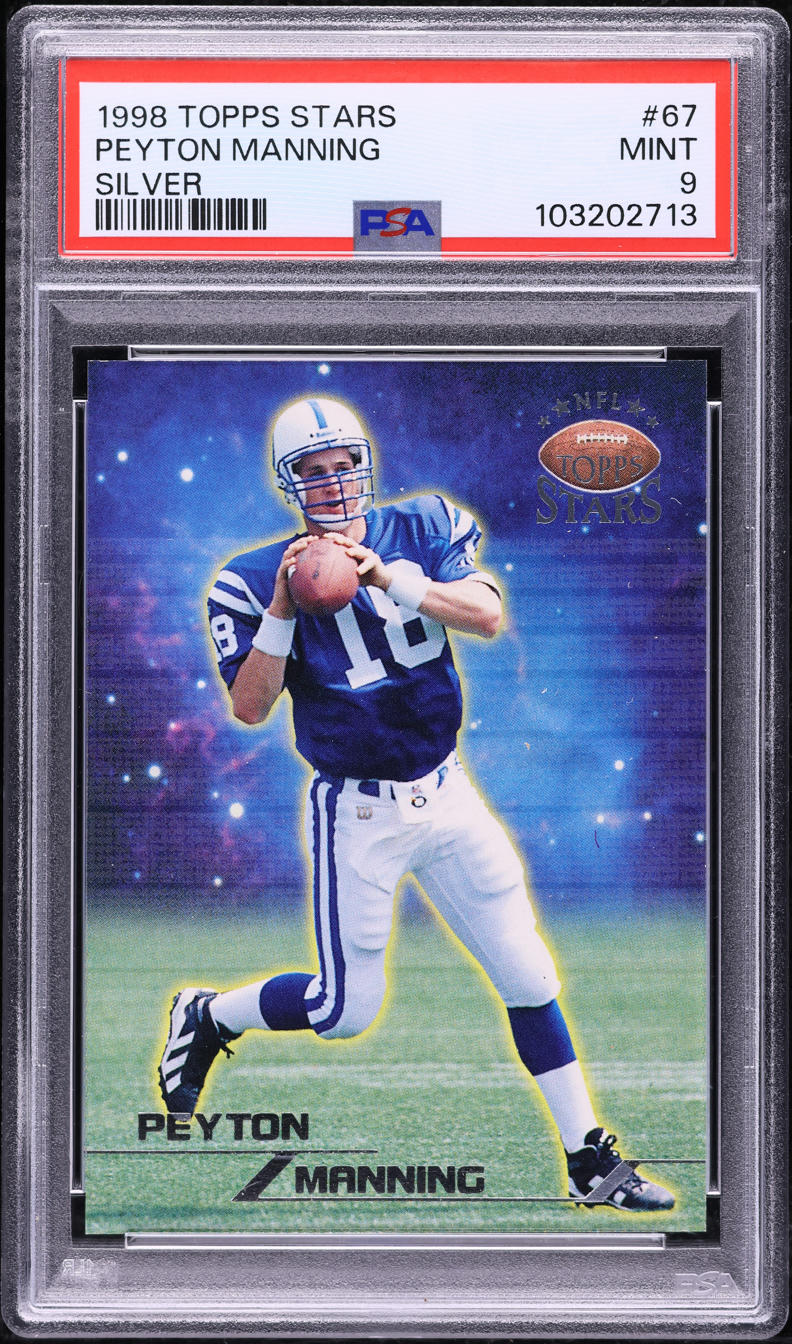 1998 Topps Stars Silver Peyton Manning ROOKIE /3999 #67 PSA 9 MINT