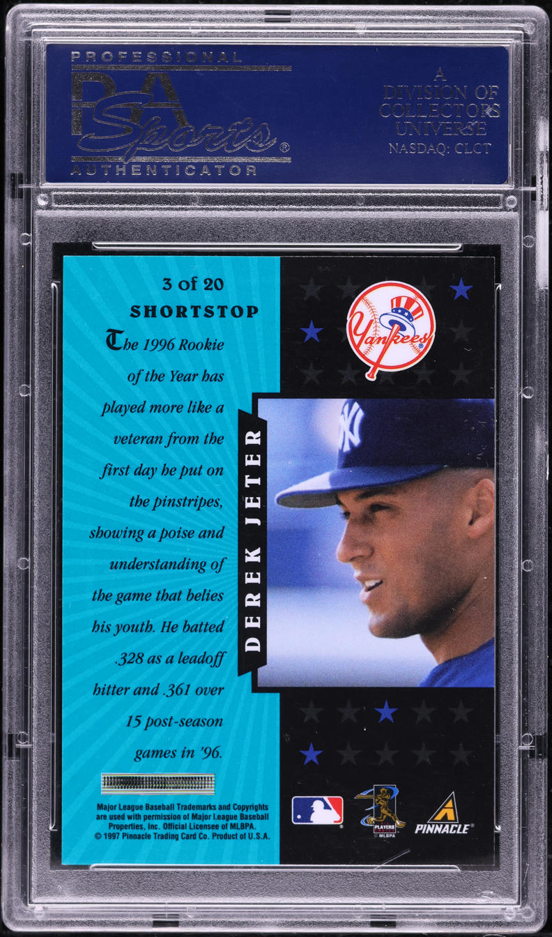 1997 Pinnacle Certified Team Derek Jeter #3 PSA 10 GEM MINT