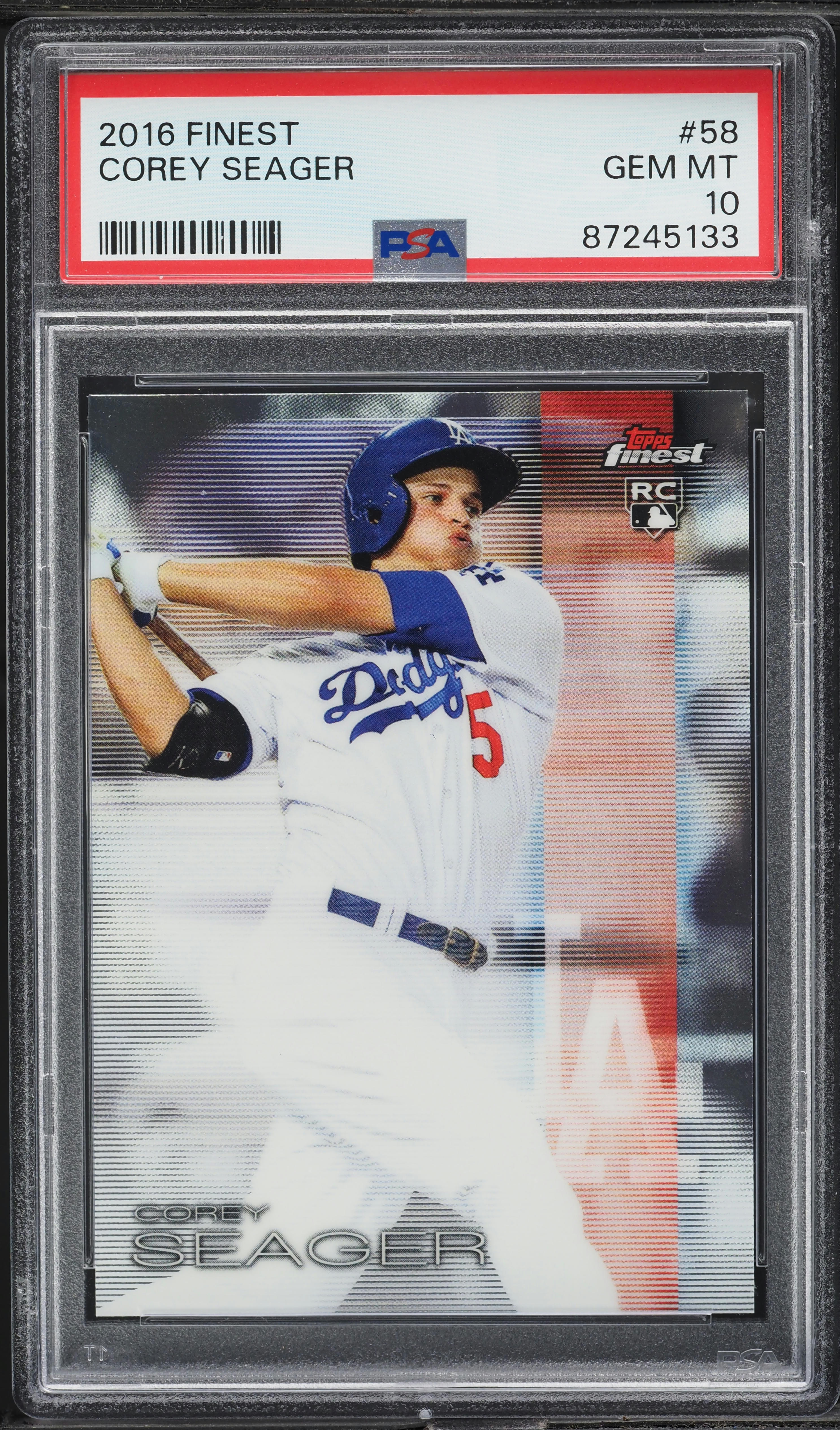 2016 Finest Corey Seager ROOKIE #58 PSA 10 GEM MINT on Fanatics
