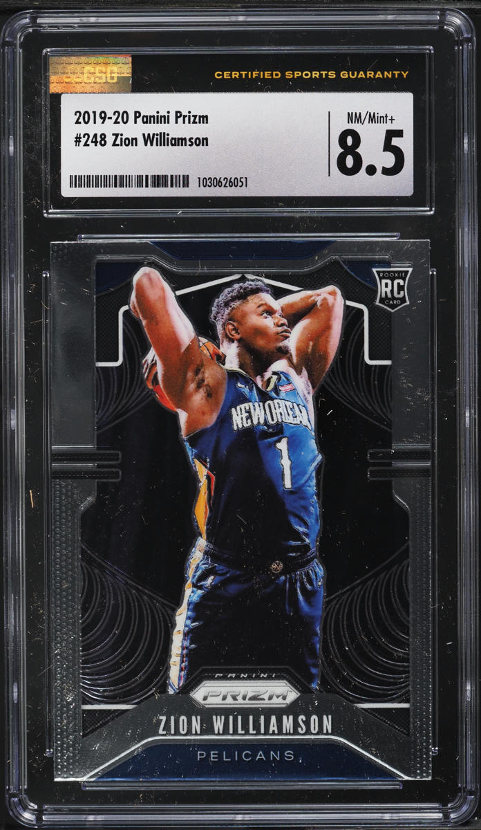 2019 Panini Prizm Zion Williamson ROOKIE #248 CSG 8.5 NM-MT+