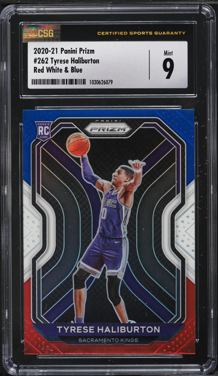 2020 Panini Prizm Red White & Blue Tyrese Haliburton ROOKIE #262 CSG 9 MINT