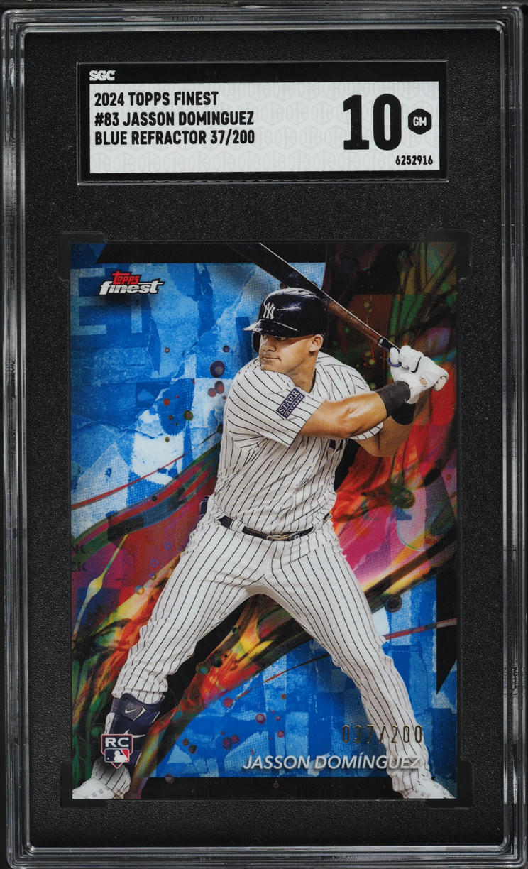 2024 Finest Sky Blue Refractor Jasson Dominguez ROOKIE /200 #83 SGC 10 GEM MINT