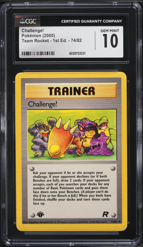 2000 Pokemon Team Rocket 1st Edition Challenge! #74 CGC 10 GEM MINT