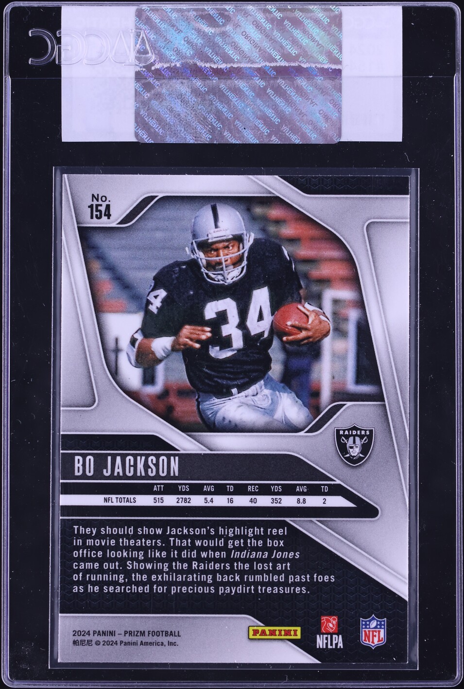 2024 Panini Prizm Bo Jackson #154 CGC AUTH