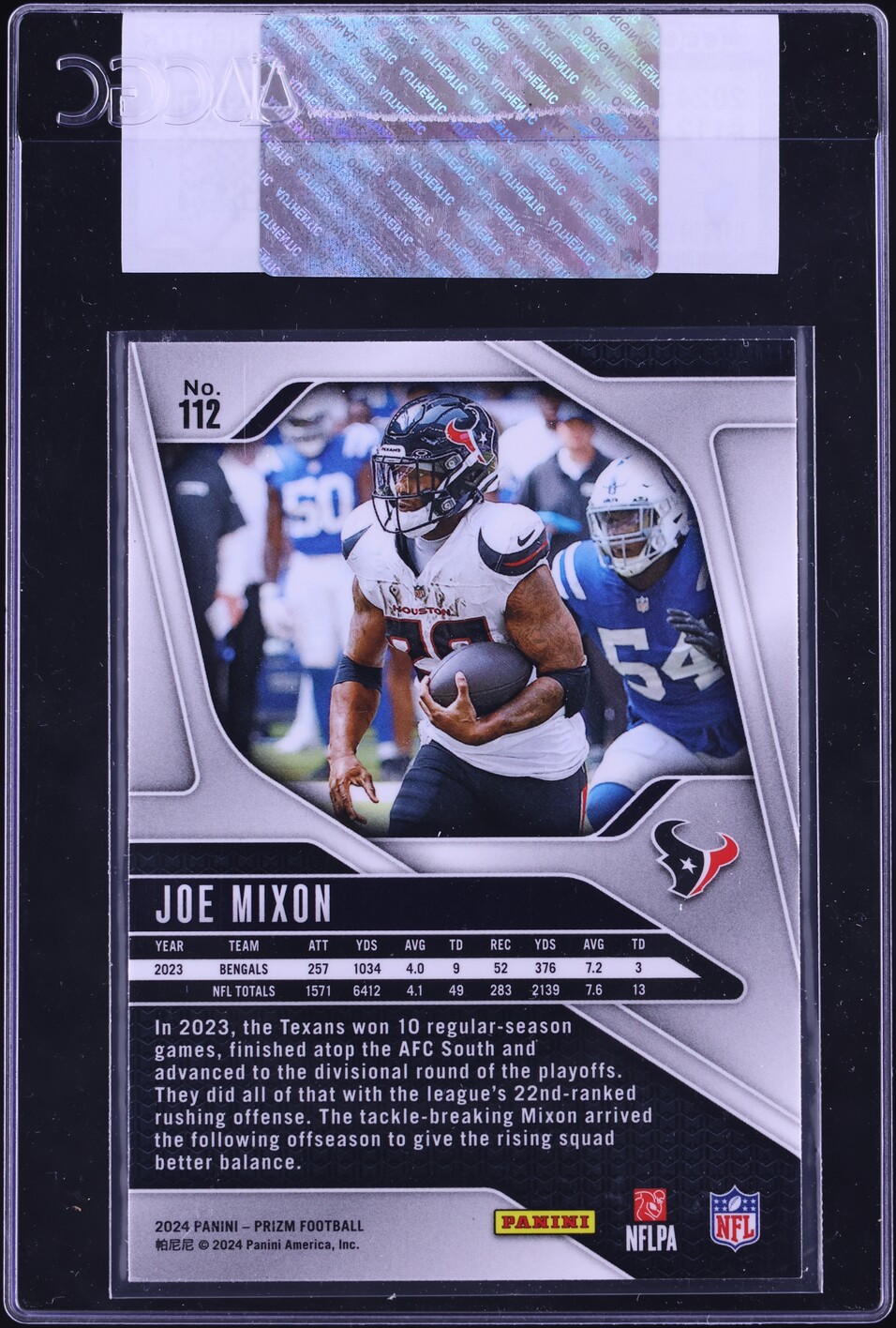 2024 Panini Prizm Joe Mixon #112 CGC AUTH