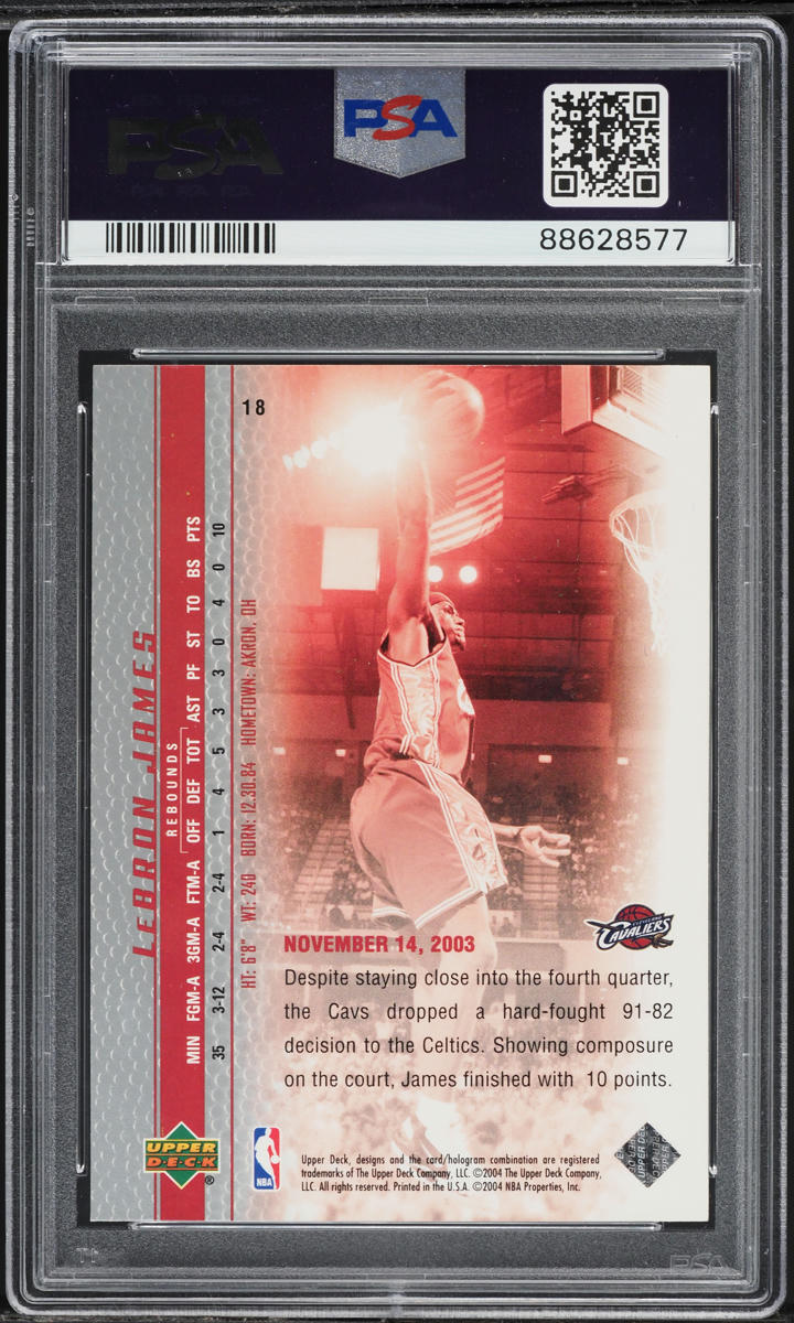 2003 Upper Deck Phenomenal Beginning LeBron James ROOKIE #18 PSA 10 GEM MINT