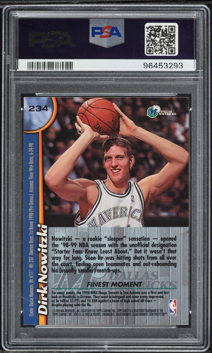 1998 Finest Basketball Dirk Nowitzki ROOKIE #234 PSA 10 GEM MINT
