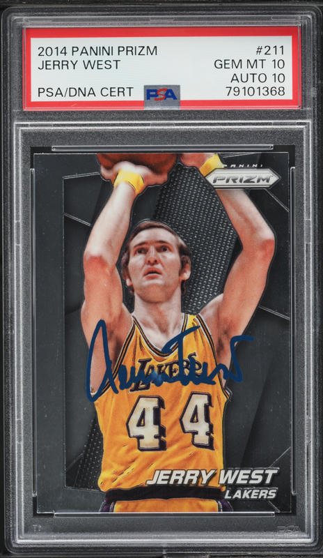 2014 Panini Prizm Jerry West AUTO DNA 10 #211 PSA 10 GEM MINT on