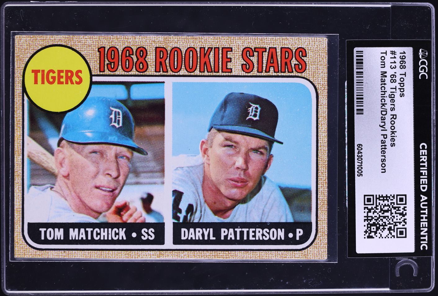 1968 Topps Tigers Rookies #113 CGC AUTH
